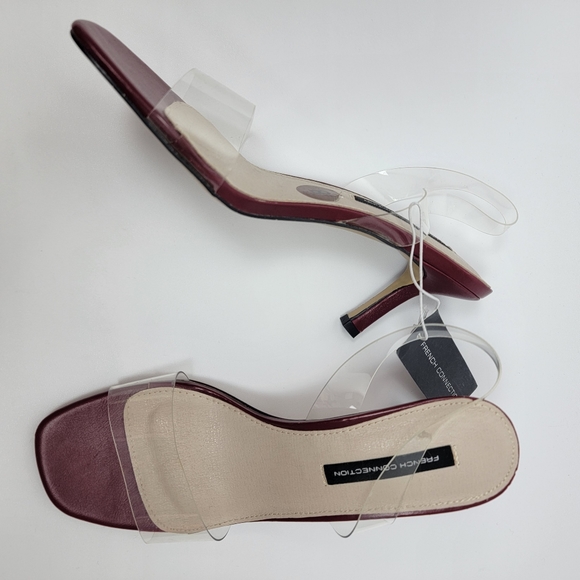 French Connection Womens Tia Heeled Sandal Red Clear Straps Heels Different Sz. - Picture 5 of 15